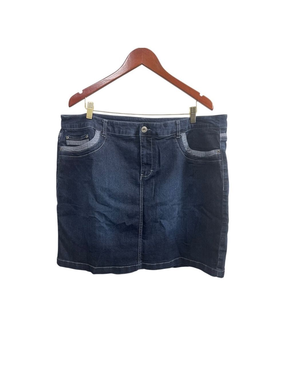 Women's CJ Banks Denim Sport Skirt 20W Blue